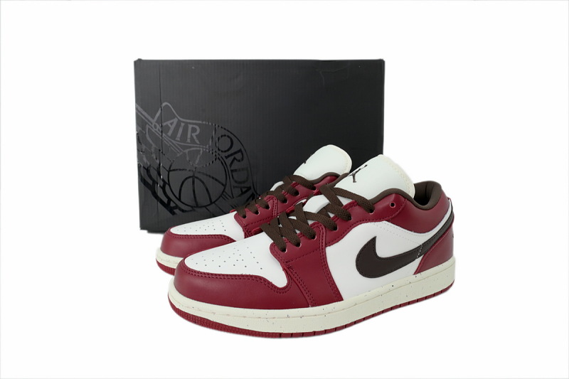 【AA1AQ】酒红棕色 乔丹1代低帮 IX5004-121 Air Jordan 1 Low SE 'Sail Baroque Brown Team Red'