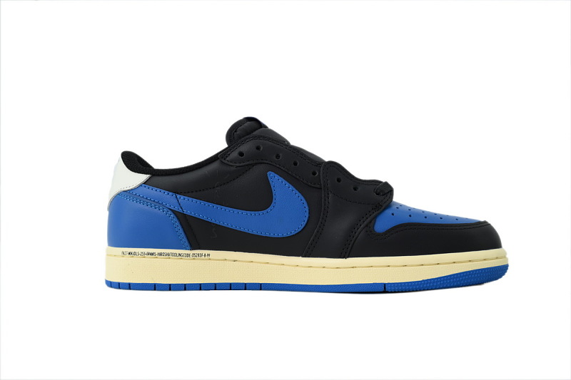 【BA9ZY】闪电3.0黑蓝 ZY版乔丹1代低帮 DM7866-014 FRAGMENT x Travis Scott x Air Jordan 1 Retro Low OG 'Black Blue'