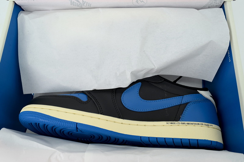 【BA9ZY】闪电3.0黑蓝 ZY版乔丹1代低帮 DM7866-014 FRAGMENT x Travis Scott x Air Jordan 1 Retro Low OG 'Black Blue'