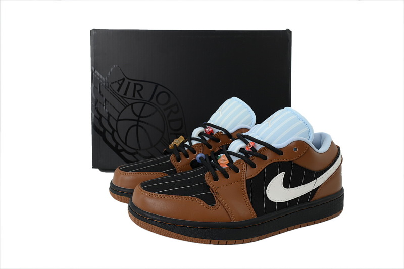 【AA1AQ】条纹深棕 乔丹1代低帮 IR7560-010 Air Jordan Low SE 'Black Light British Tan'