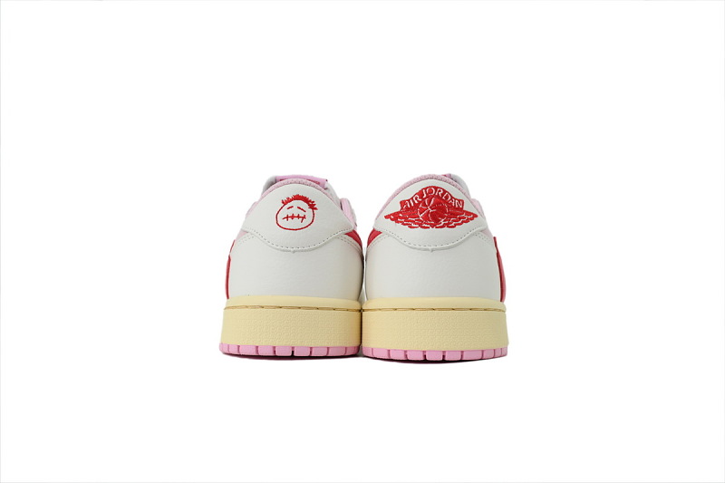 【AA1XH】粉色倒钩 乔丹1代低帮 IQ7604-101 Travis Scott x Air Jordan 1 Retro Low OG 'Sail Tropical Pink'
