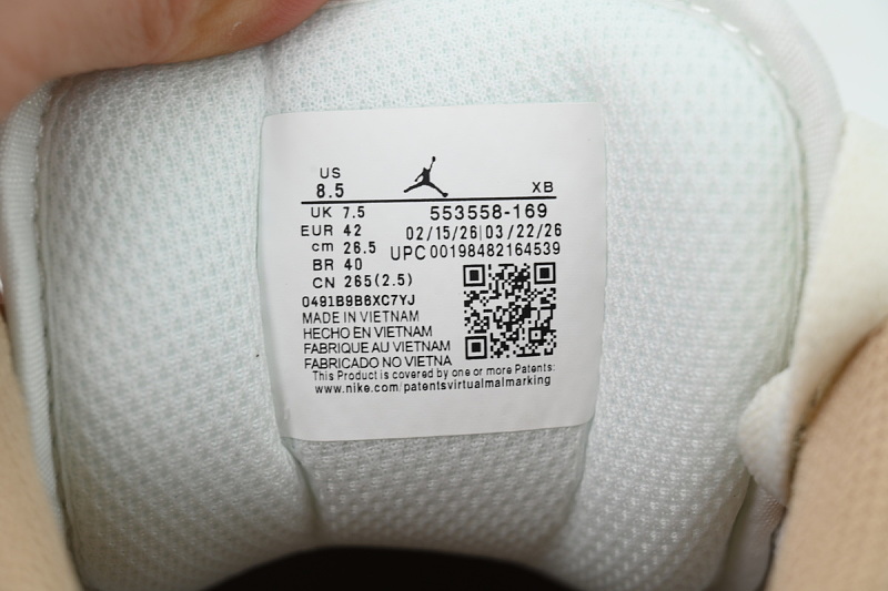 【AA1XH】A奶茶灰 乔丹1代低帮 553558-169 Air Jordan 1 Low 'Sail College Grey'