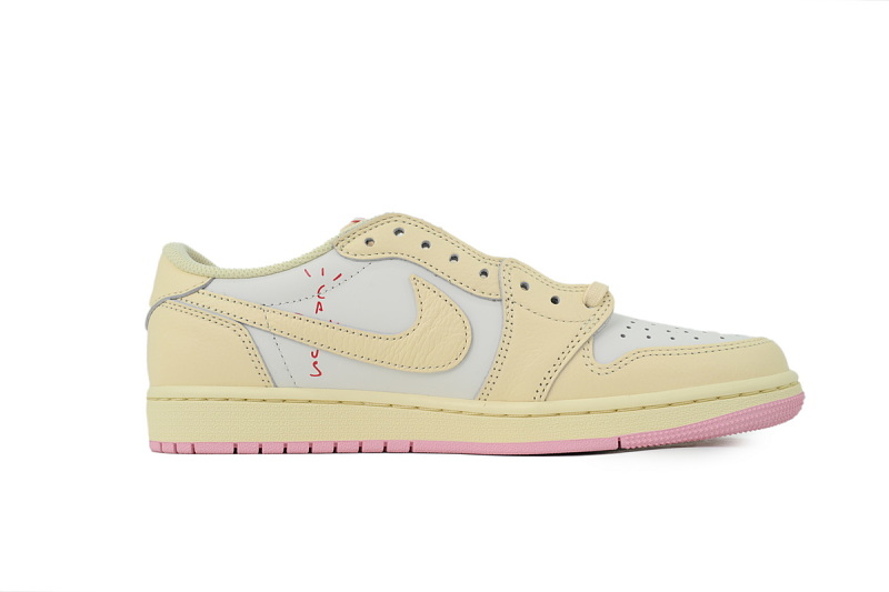 【CA1RN】浅粉倒钩 RN版乔丹1代低帮 IQ7604-100 Travis Scott x Air Jordan 1 Retro Low OG 'Muslin Pink'