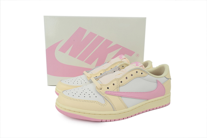 【CA1RN】浅粉倒钩 RN版乔丹1代低帮 IQ7604-100 Travis Scott x Air Jordan 1 Retro Low OG 'Muslin Pink'