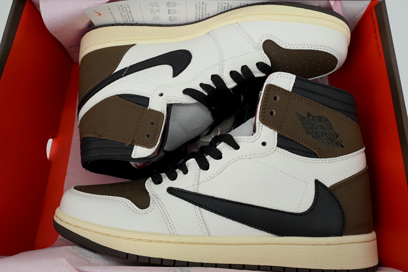 【BA7XH】倒钩联名 乔丹1代复古篮球鞋 CD4487-001  Travis Scott x Air Jordan 1 Retro High OG 'Mocha'
