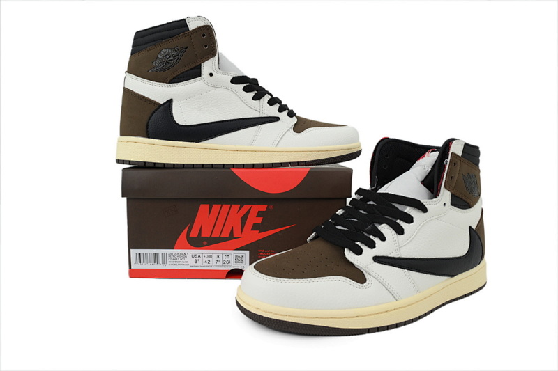 【BA7XH】倒钩联名 乔丹1代复古篮球鞋 CD4487-001  Travis Scott x Air Jordan 1 Retro High OG 'Mocha'