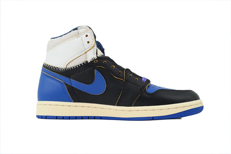 【EA7LR】闪电UN黑蓝 LJR版本乔丹1代 IO7847-001 Fragment Design x Union LA x Air Jordan 1 Retro High OG 'Sport Ro