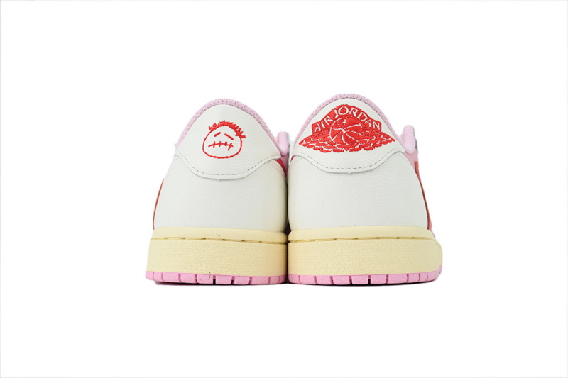 【EA5LR】粉红白倒钩 LJR版本乔丹1代  IQ7604-101 Travis Scott x Air Jordan 1 Low Rice Noodles Barb