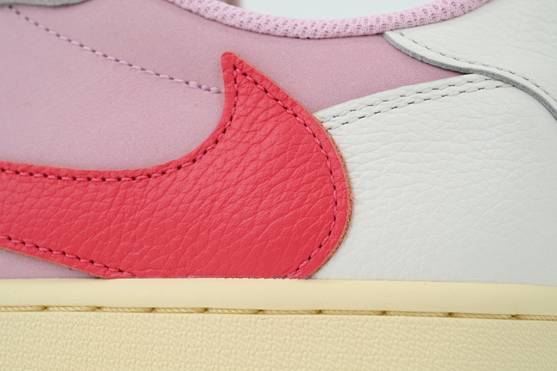 【EA5LR】粉红白倒钩 LJR版本乔丹1代  IQ7604-101 Travis Scott x Air Jordan 1 Low Rice Noodles Barb