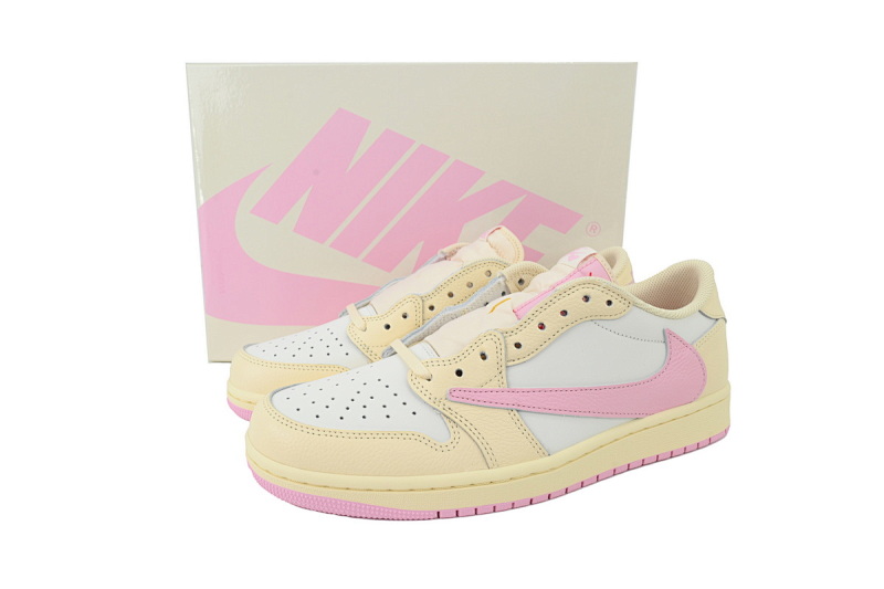 【EA5LR】米粉倒钩  LJR版本乔丹1代 IQ7604-100 Travis Scott x Air Jordan 1 Low Reverse Hook Powder