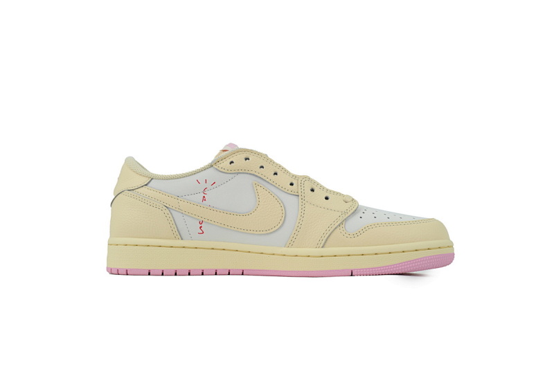 【EA5LR】米粉倒钩  LJR版本乔丹1代 IQ7604-100 Travis Scott x Air Jordan 1 Low Reverse Hook Powder