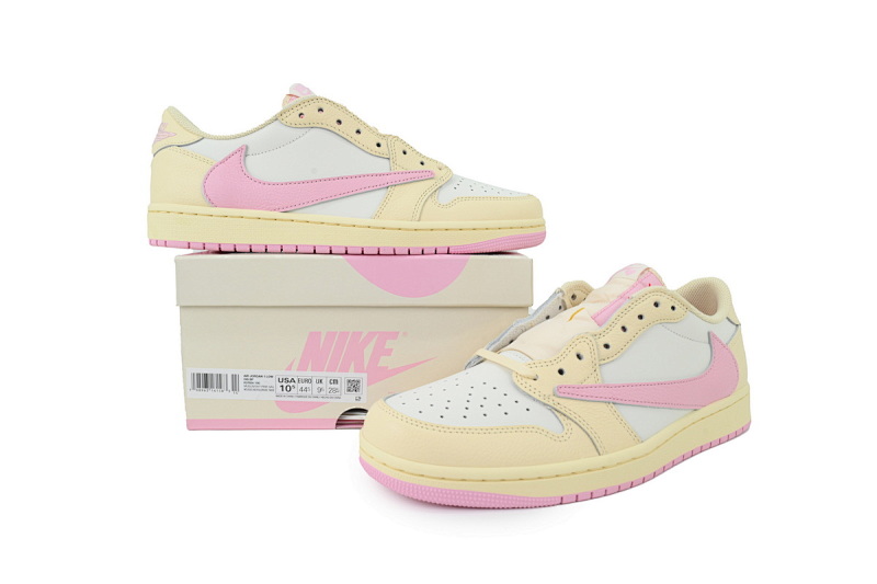 【EA5LR】米粉倒钩  LJR版本乔丹1代 IQ7604-100 Travis Scott x Air Jordan 1 Low Reverse Hook Powder