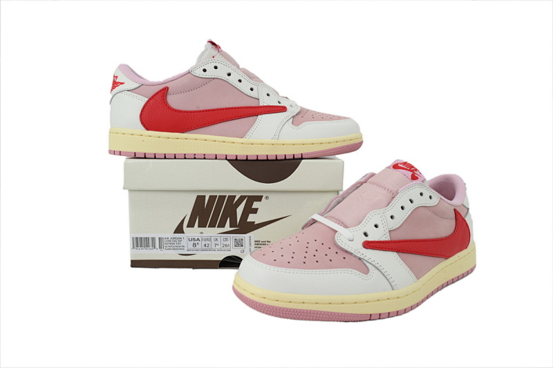 【BA9ZY】红勾 ZY版乔丹1代低帮 IQ7604-101 Travis Scott x Air Jordan 1 Low Red Tick