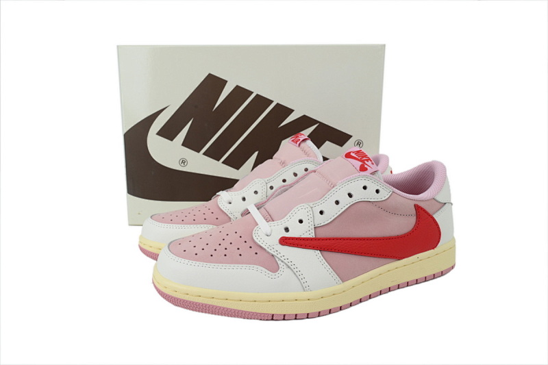 【BA9ZY】红勾 ZY版乔丹1代低帮 IQ7604-101 Travis Scott x Air Jordan 1 Low Red Tick