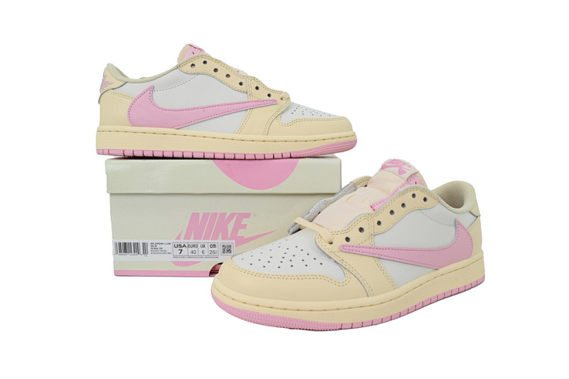 【CA1XP】柔粉倒 XP版乔丹1代低帮 IQ7604-100 Travis Scott x Air Jordan 1 Low Soft Powder Pouring