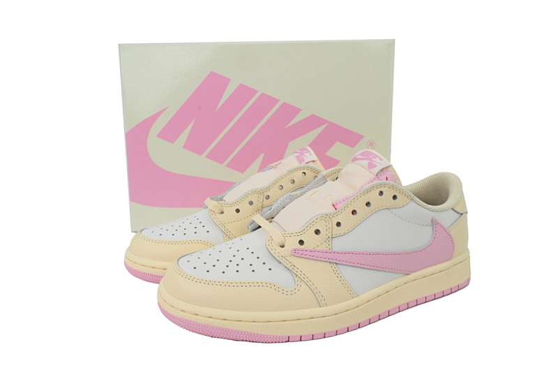 【CA1XP】柔粉倒 XP版乔丹1代低帮 IQ7604-100 Travis Scott x Air Jordan 1 Low Soft Powder Pouring