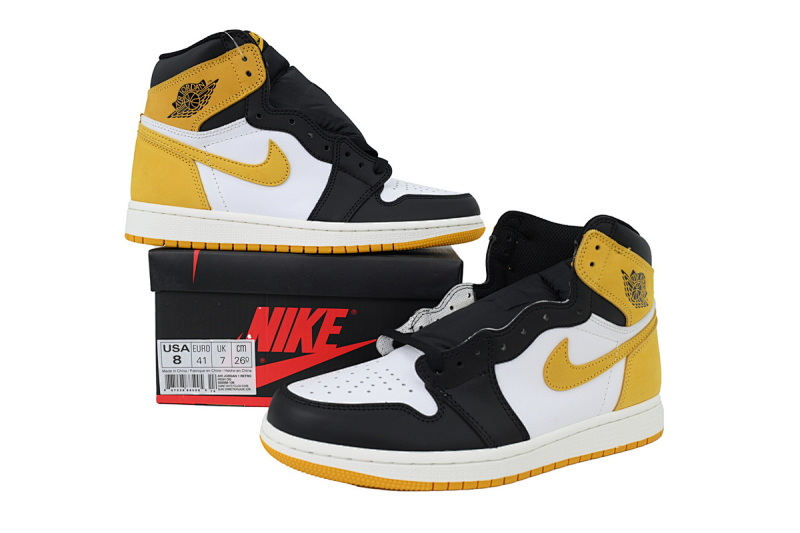 【BA2ZY】50六冠王黑黄脚趾 ZY版乔丹1代 555088-109  Air Jordan 1 Retro High OG 'Best Hand in the Game - Yellow Och