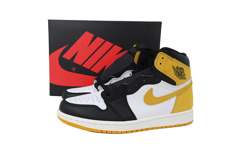 【BA2ZY】50六冠王黑黄脚趾 ZY版乔丹1代 555088-109  Air Jordan 1 Retro High OG 'Best Hand in the Game - Yellow Och