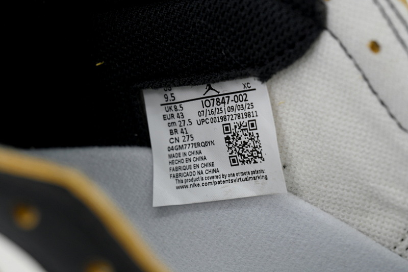 【DA0OG】UN红闪电 OG版乔丹1代复古篮球鞋 IO7847-002 Union LA x Air Jordan 1 Retro Black White Blue
