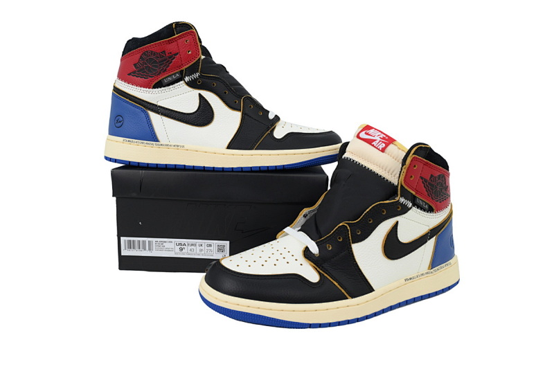 【DA0OG】UN红闪电 OG版乔丹1代复古篮球鞋 IO7847-002 Union LA x Air Jordan 1 Retro Black White Blue