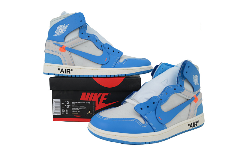 【EA0LR】OW蓝联名 LJR版本乔丹1代  AQ0818-148 Off White x Air Jordan 1 “UNC”