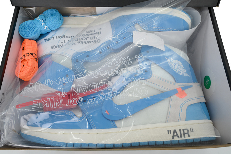 【EA0LR】OW蓝联名 LJR版本乔丹1代  AQ0818-148 Off White x Air Jordan 1 “UNC”