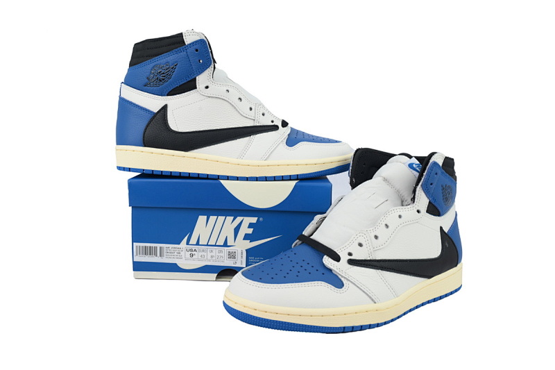 【EA0LR】蓝倒钩高 LJR版本乔丹1代 DH3227-105 Fragment x Travis Scott x Air Jordan 1 High OG Military