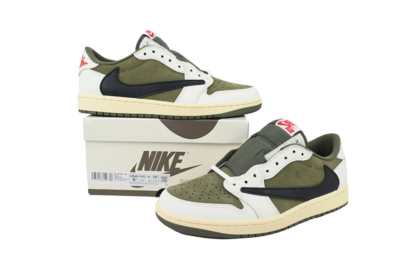 【EA5LR】橄榄绿倒钩 LJR版本乔丹1代 DM7866-200 Travis Scott x Air Jordan 1 Retro Low