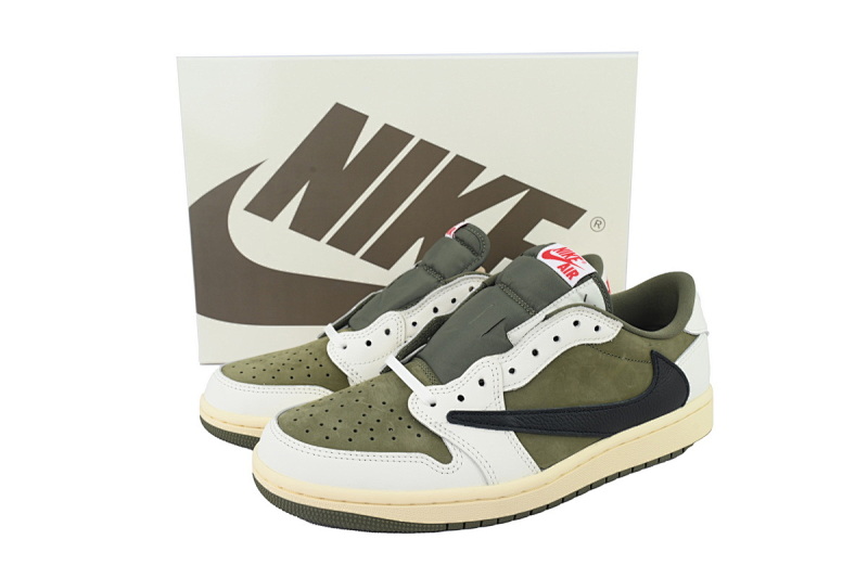 【EA5LR】橄榄绿倒钩 LJR版本乔丹1代 DM7866-200 Travis Scott x Air Jordan 1 Retro Low