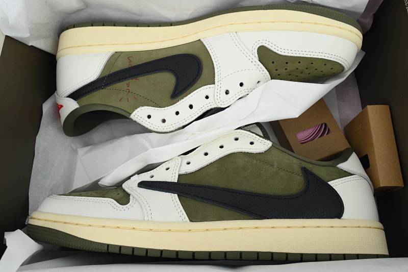 【EA5LR】橄榄绿倒钩 LJR版本乔丹1代 DM7866-200 Travis Scott x Air Jordan 1 Retro Low