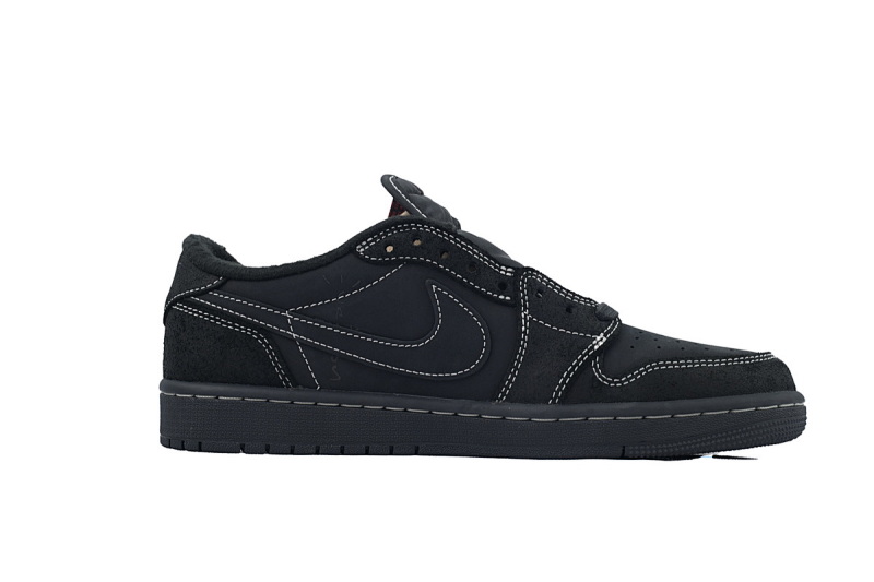 【EA5LR】黑倒钩低帮  LJR版本乔丹1代 DM7866-001 Travis Scott x Air Jordan 1 Low OG SP Black Phantom