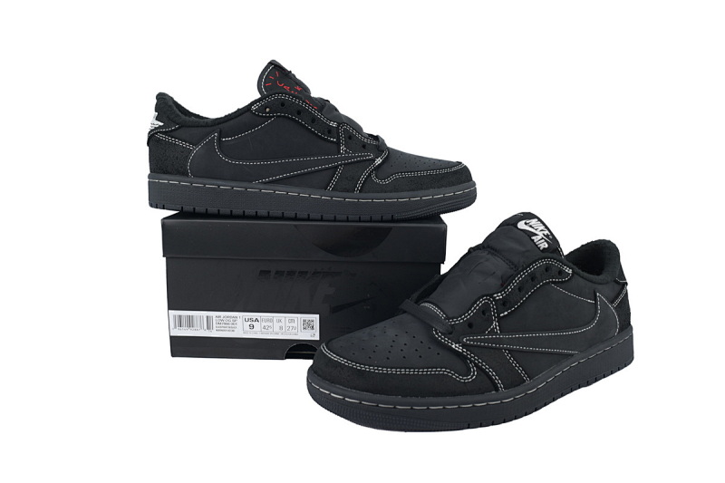 【EA5LR】黑倒钩低帮  LJR版本乔丹1代 DM7866-001 Travis Scott x Air Jordan 1 Low OG SP Black Phantom