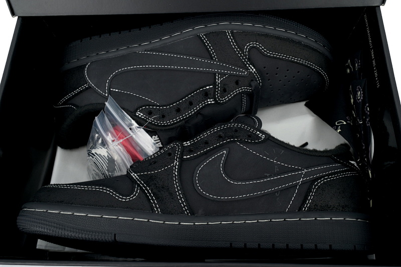 【EA5LR】黑倒钩低帮  LJR版本乔丹1代 DM7866-001 Travis Scott x Air Jordan 1 Low OG SP Black Phantom