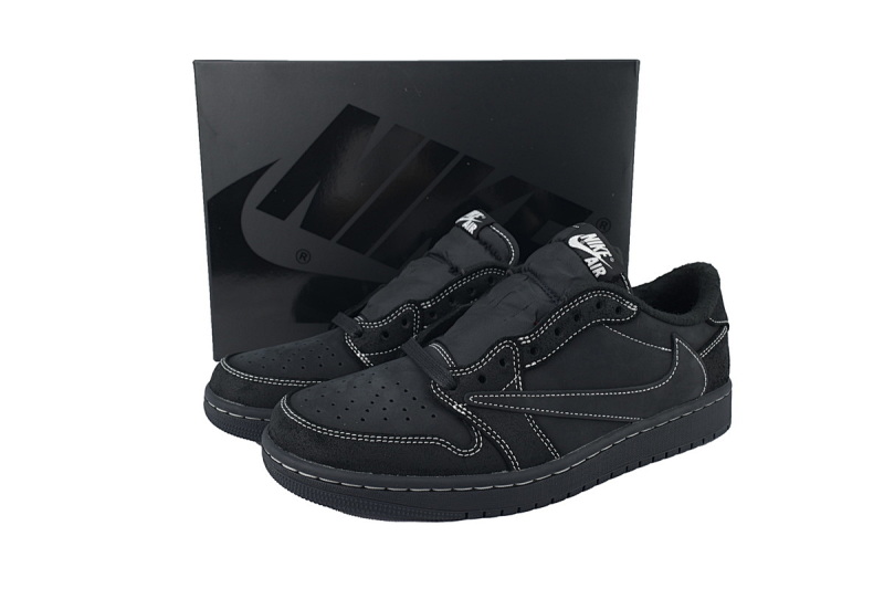 【EA5LR】黑倒钩低帮  LJR版本乔丹1代 DM7866-001 Travis Scott x Air Jordan 1 Low OG SP Black Phantom