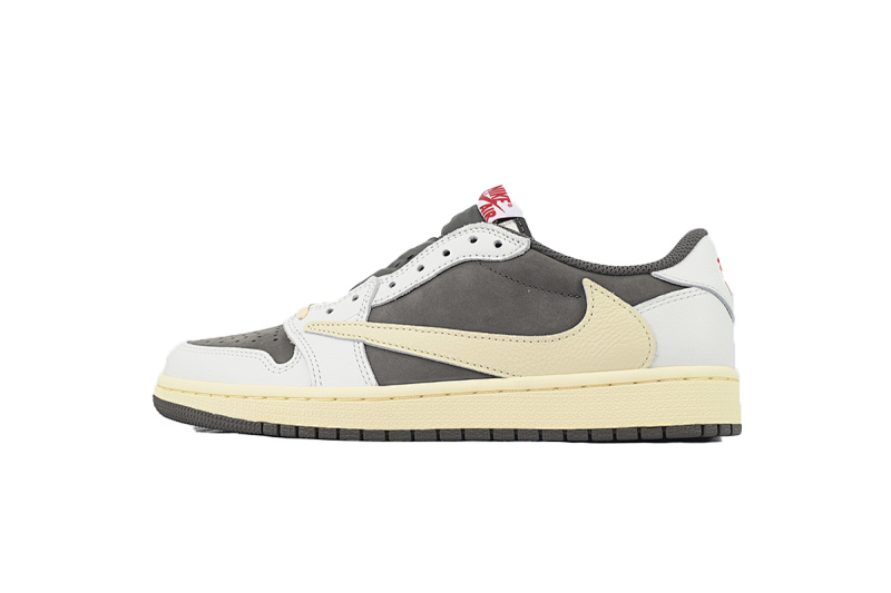 【EA5LR】白灰倒钩低 LJR版本乔丹1代 DM7866-162 Travis Scott x Air Jordan 1 Low White Brown Barb