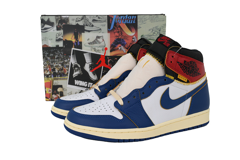 【EA0LR】蓝红拼接  LJR版本乔丹1代 BV1300-146 Union X Air Jordan 1 OG Hi Retro“Blue Toe”