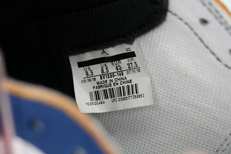 【EA0LR】蓝红拼接  LJR版本乔丹1代 BV1300-146 Union X Air Jordan 1 OG Hi Retro“Blue Toe”