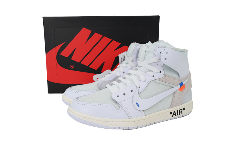 【EA0LR】OW白联名 LJR版本乔丹1代  AQ0818-100 OFF WHITE X Air Jordan 1 White