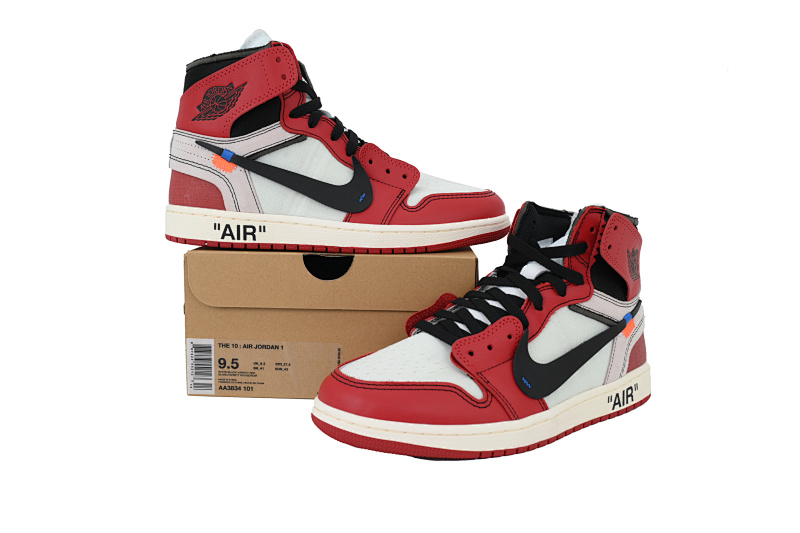 【EA0LR】OW红联名 LJR版本乔丹1代 AA3834-101 OFF-WHITE x Air Jordan 1 High OG 10X“Chicago”