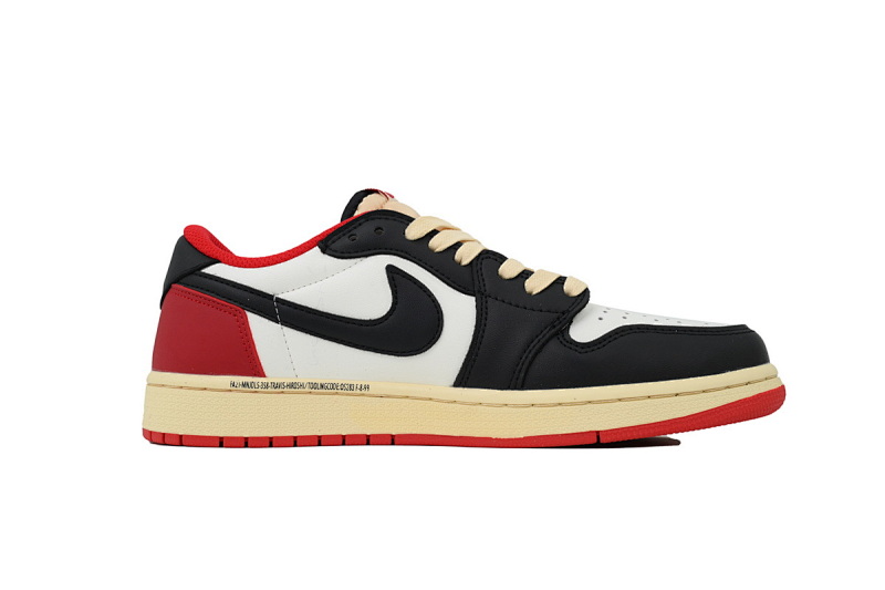 yupoo_322070_16bdc679.jpg 【AA1XH】黑白红倒钩 乔丹1代低帮 DM7866-166 Travis Scott x Air Jordan 1 Black White Red Hook