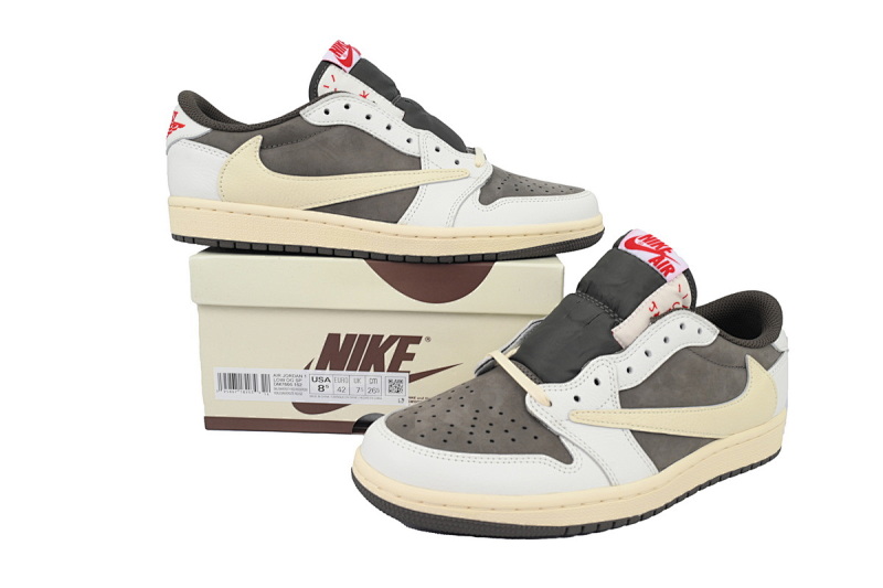 【CA1RN】倒钩3.0 RN版乔丹1代低帮  DM7866-162 Travis Scott x Air Jordan 1 Low White Brown Barb
