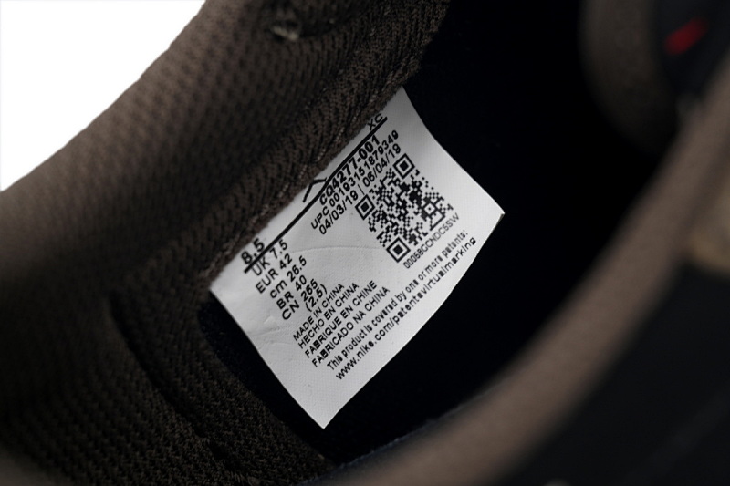 【CA1RN】倒钩1.0 RN版乔丹1代低帮 CQ4277-001 Travis Scott x Air Jordan 1 Low OG SP-T