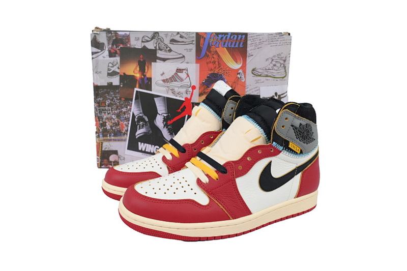 【DA3RN】UN灰红拼接  RN版乔丹1代  HV8563-600 Union LA x Air Jordan 1 Retro High OG SP 'Chicago Shadow'