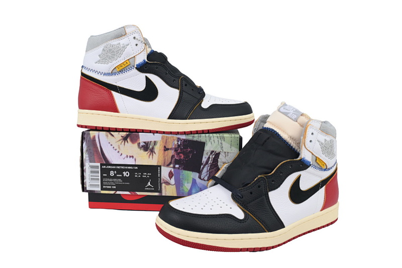 【DA3RN】UN红白拼接 RN版乔丹1代 BV1300-106 Union X Air Jordan 1 OG Hi Retro“Black Toe”