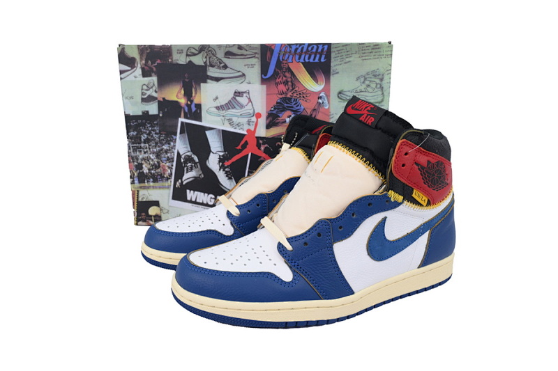 【DA3RN】UN蓝白拼接 RN版乔丹1代  BV1300-146 Union X Air Jordan 1 OG Hi Retro“Blue Toe”