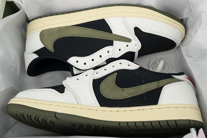 【CA1RN】5.0黑绿倒钩 RN版乔丹1代低帮  DZ4137-106 Air Jordan 1 Low OG WMNS “Olive”Black Green Olive