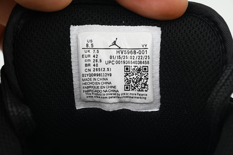 【AA1XH】低反光黑武士  乔丹1代低帮  HV5968-001 Air Jordan 1 Low 'Black White Dark Gum'