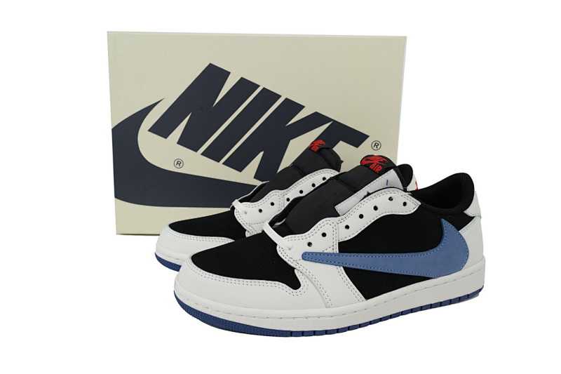 【BA9ZY】黑白蓝 ZY版乔丹1代低帮 DM7866-040 Travis Scott x Air Jordan 1 Low Black White Blue
