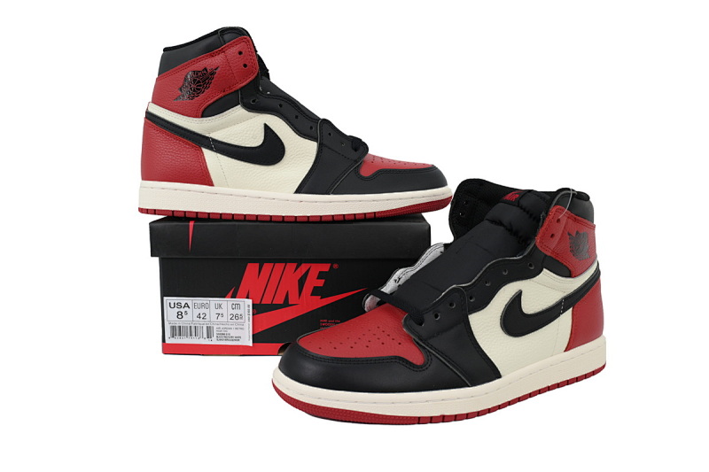 【BA2ZY】红脚趾 ZY版乔丹1代  555088-610 Air Jordan 1 High OG “Bred Toe”