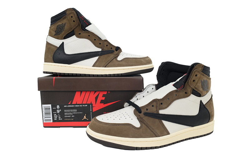 【BA2ZY】倒勾 ZY版乔丹1代 CD4487-100 Travis Scott x Air Jordan 1 High OG TS SP